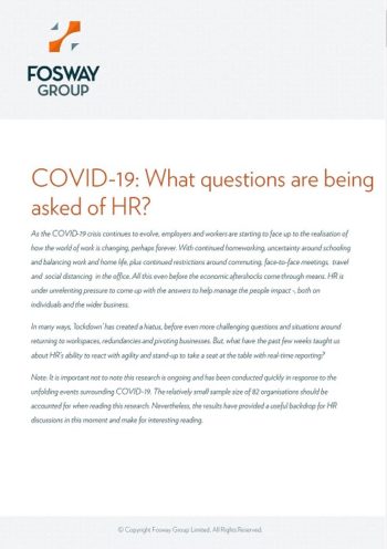 Fosway COVID-19 Research: Impact on HR Report Cover