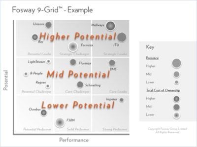 Fosway 9-Grid highlighting the bands of Potential