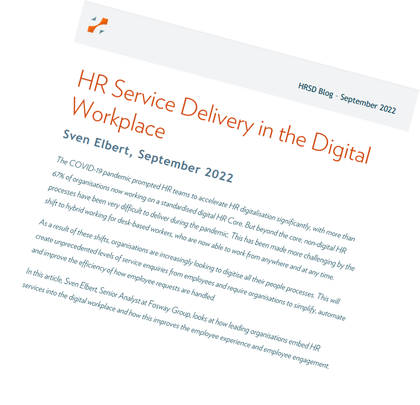 HR Service Delivery in the Digital Workplace