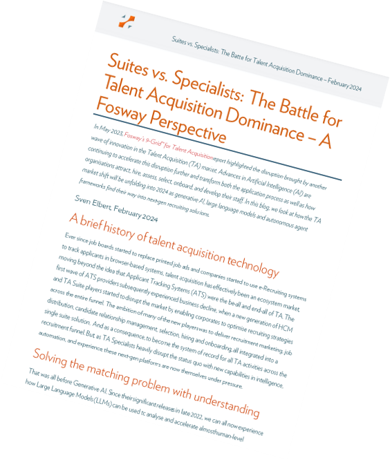 Suites vs. Specialists The Battle for Talent Acquisition Dominance – A Fosway Perspective