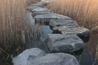 A set of stepping stones that symoblise progression in learning